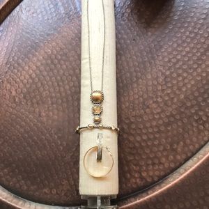 Three-piece silver gold jewelry set